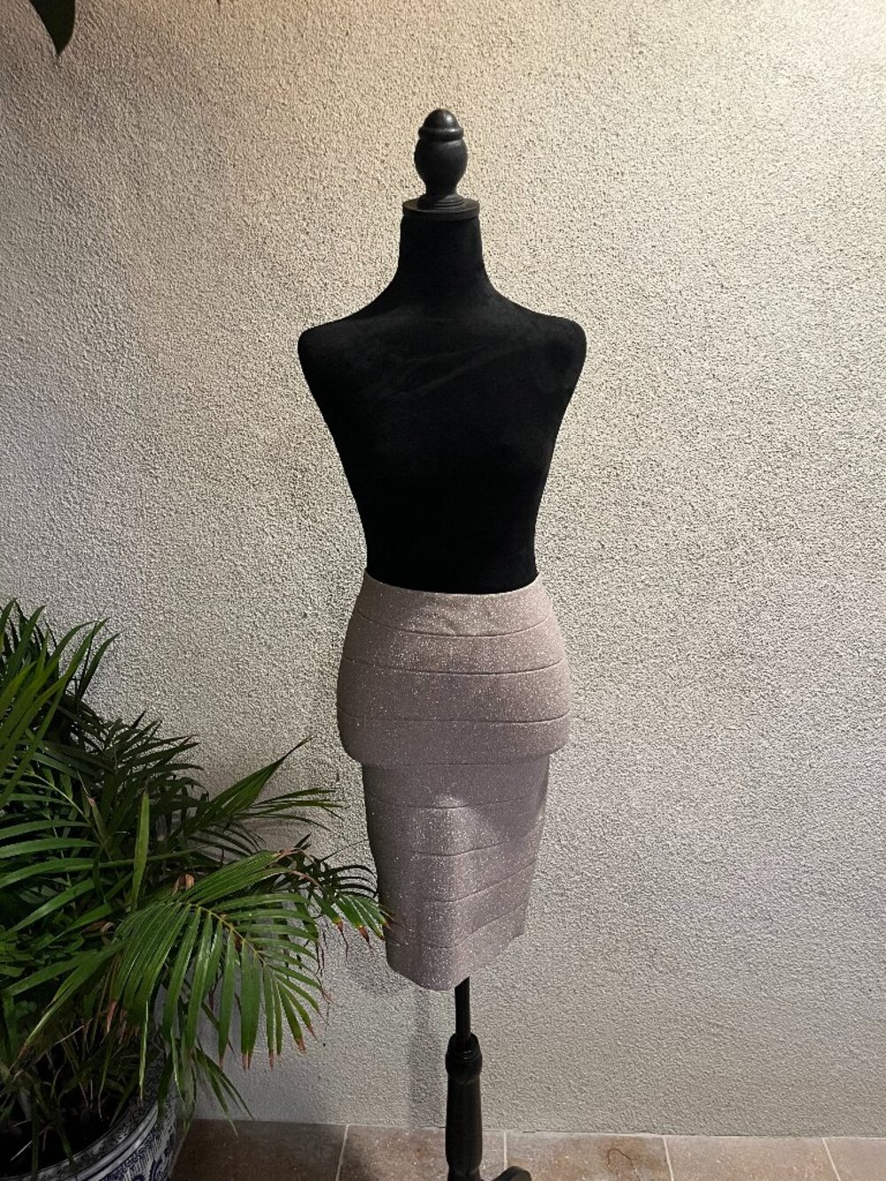 Silver sparkly skirt